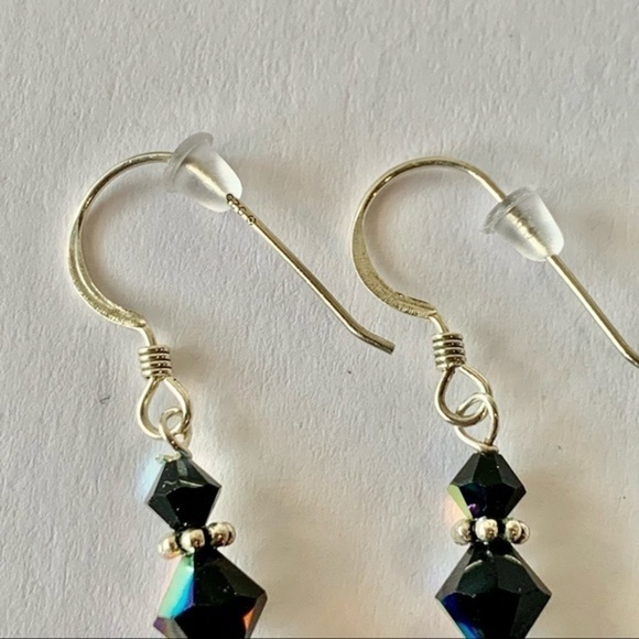 Sterling silver ear wire AB faceted color changing crystal beads - Picture 3 of 6